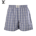 Acne Studios Blue Plaid Elastic Waist Shorts