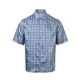 Dior All-Over Monogram Print Short-Sleeve Shirt in Blue