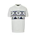 Louis Vuitton Fair Isle Knit Short-Sleeve Top in White