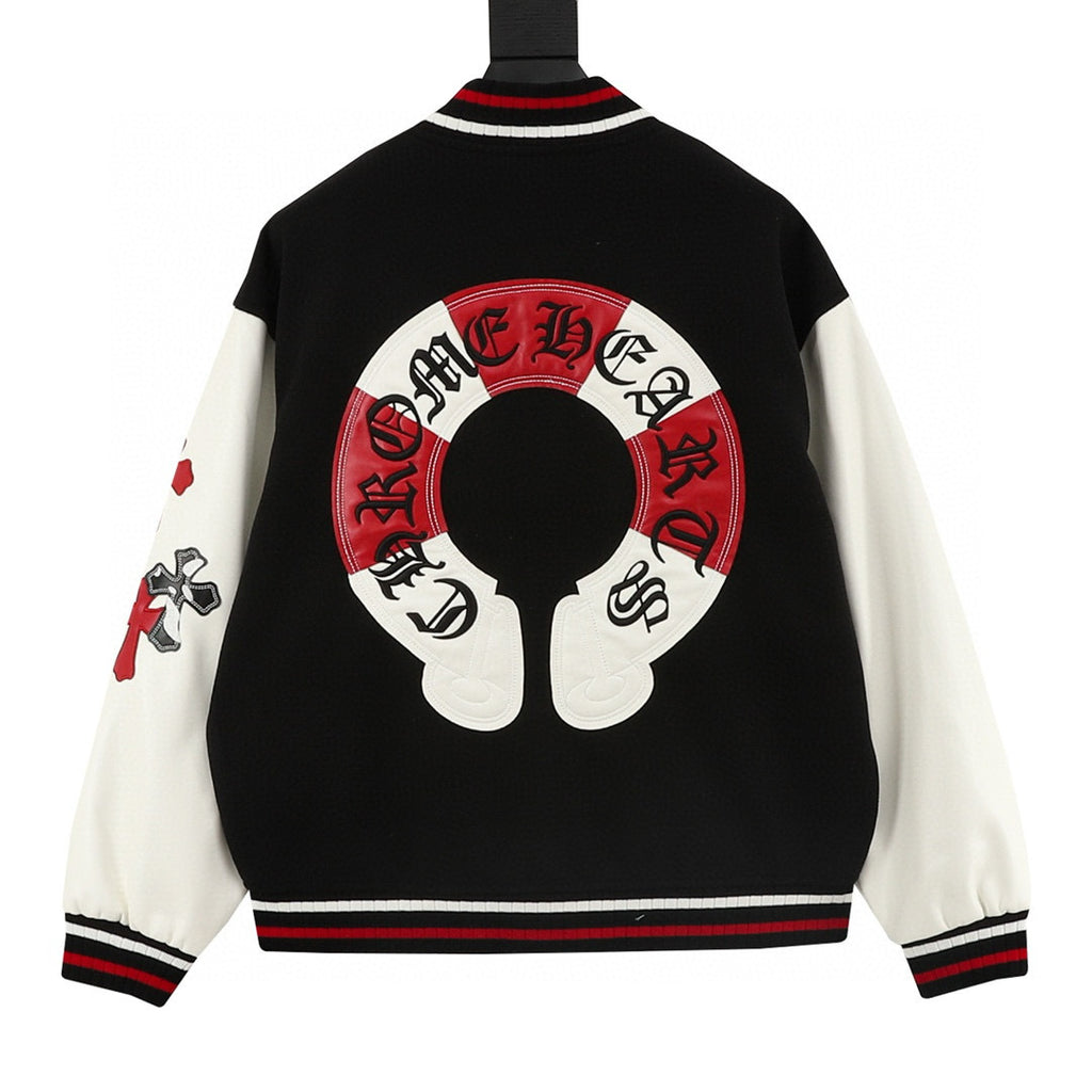 CH Horseshoe Embroidery Panel Baseball Jacket
