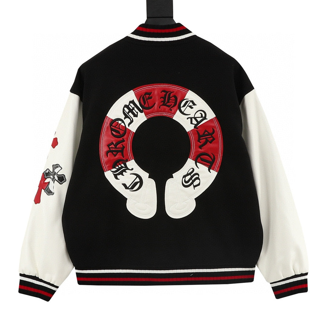 CH Horseshoe Embroidery Panel Baseball Jacket
