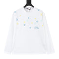 Louis Vuitton Women's Men's White Multicolor Embroidered Monogram Long-Sleeve T-Shirt