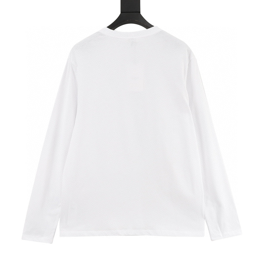Celine Arc de Triomphe Embroidered Logo Long-Sleeve Tee