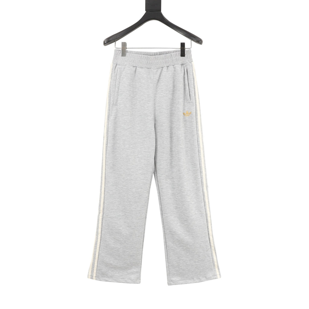 Adidas Originals Gold Trefoil 3-Stripe Wide-Leg Track Pants