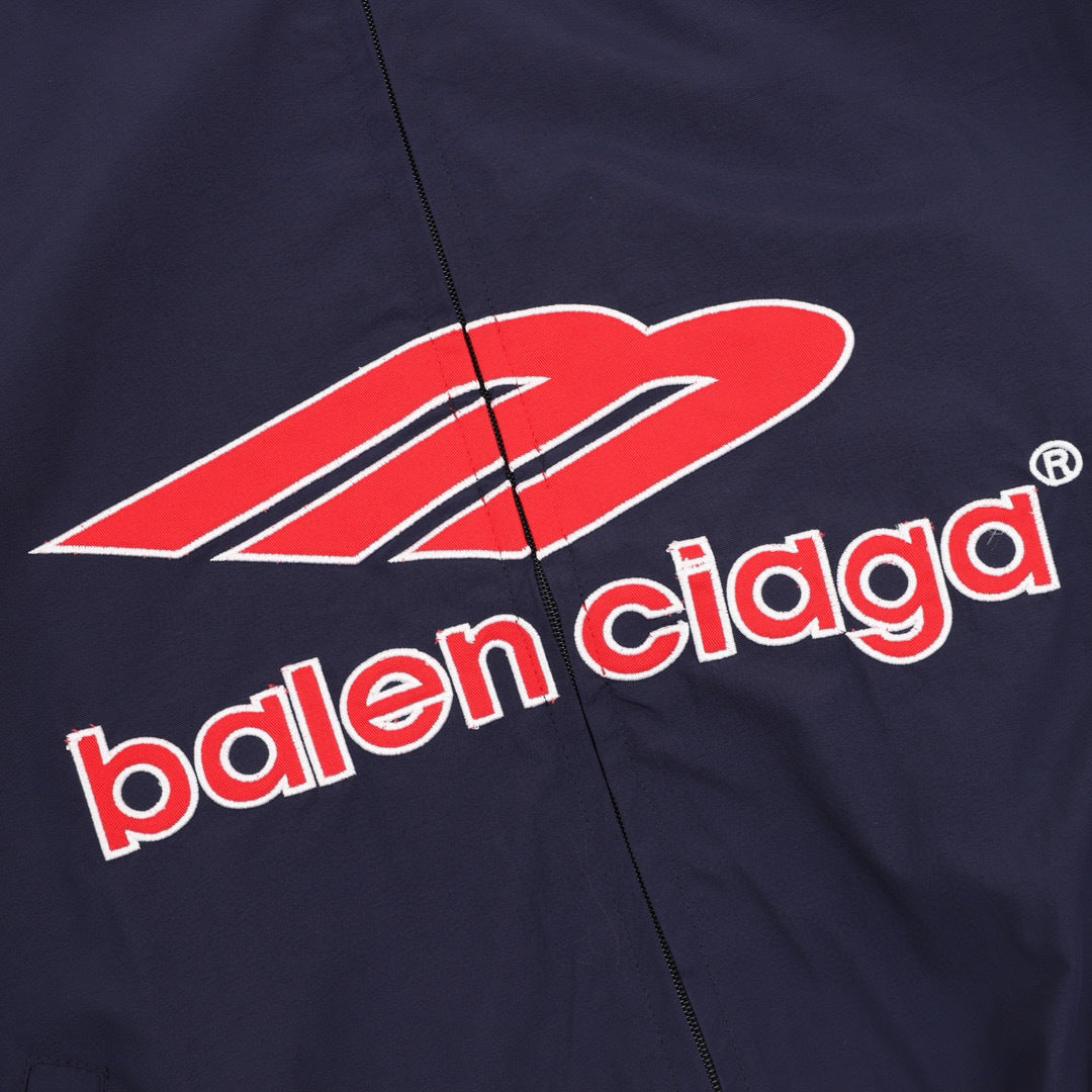 Balenciaga 26SS Sport Logo Embroidered Zip-Up Track Jacket