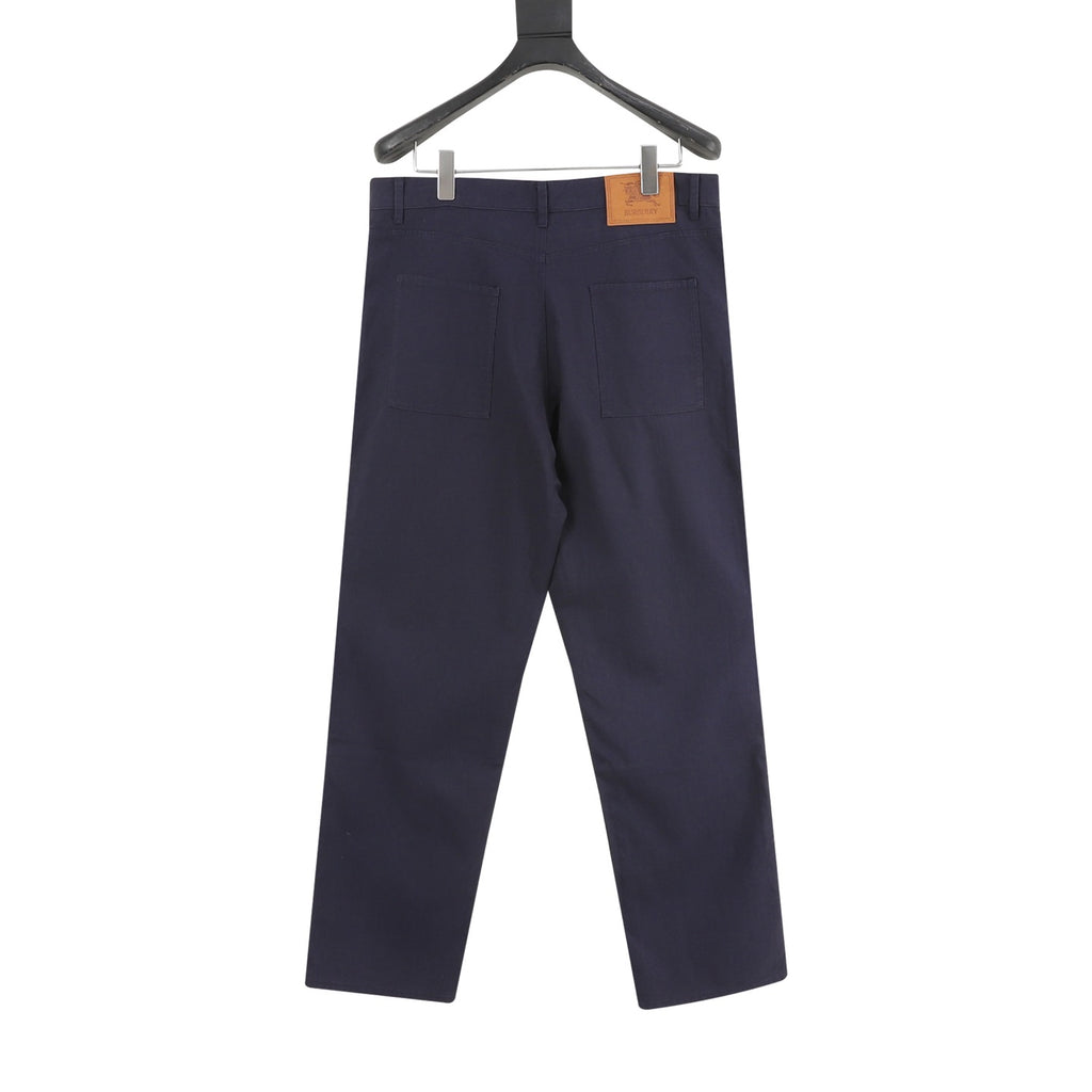 Burberry Cotton Cargo Trousers with Leather Back-Waist Patch