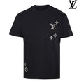 Louis Vuitton Men's Black Stitched Monogram T-Shirt
