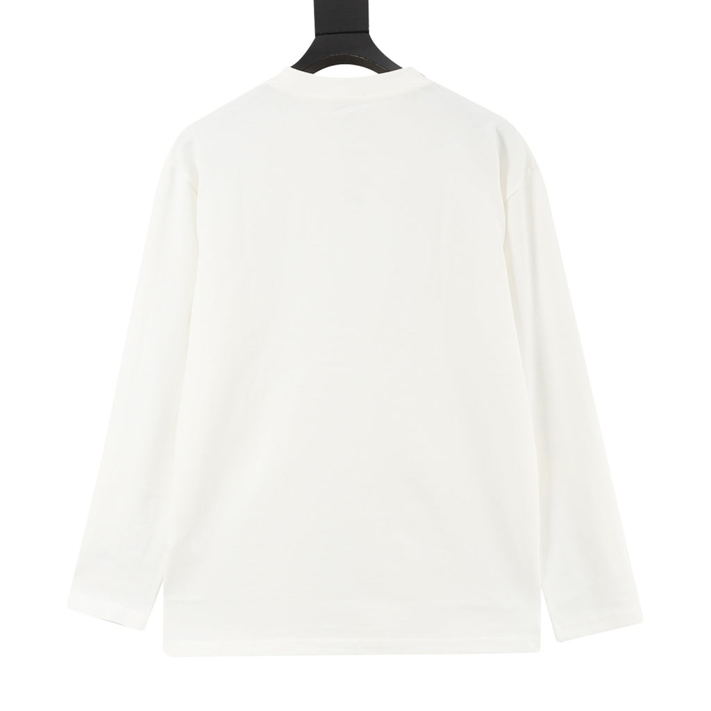 LOEWE Women's & Men's White Floral Anagram Embroidered Long-Sleeve T-Shirt