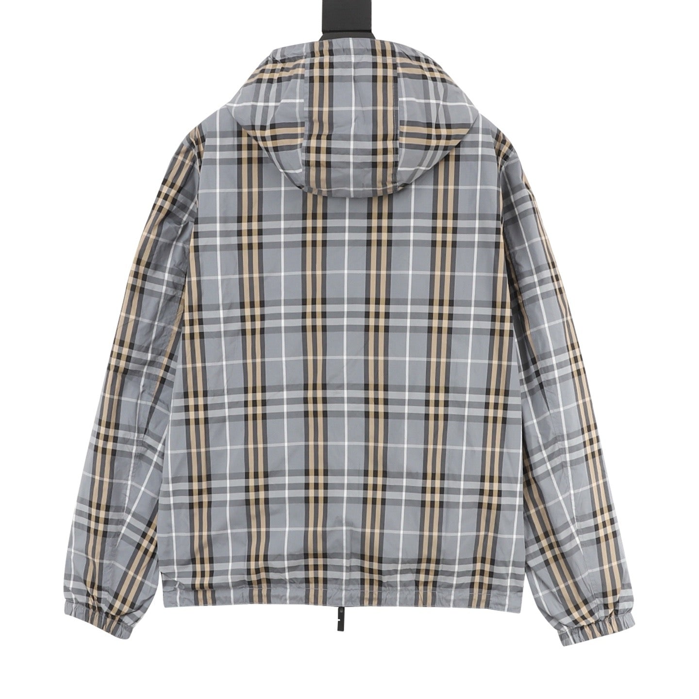 Burberry Grey-Green Check Reversible Hooded Jacket