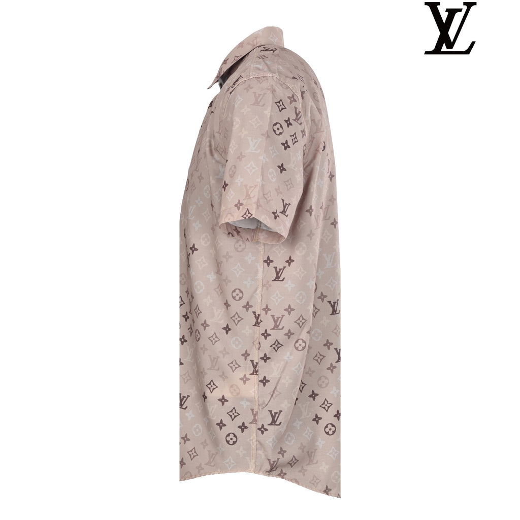 Louis Vuitton Men's Pink Monogram Short Sleeve Shirt