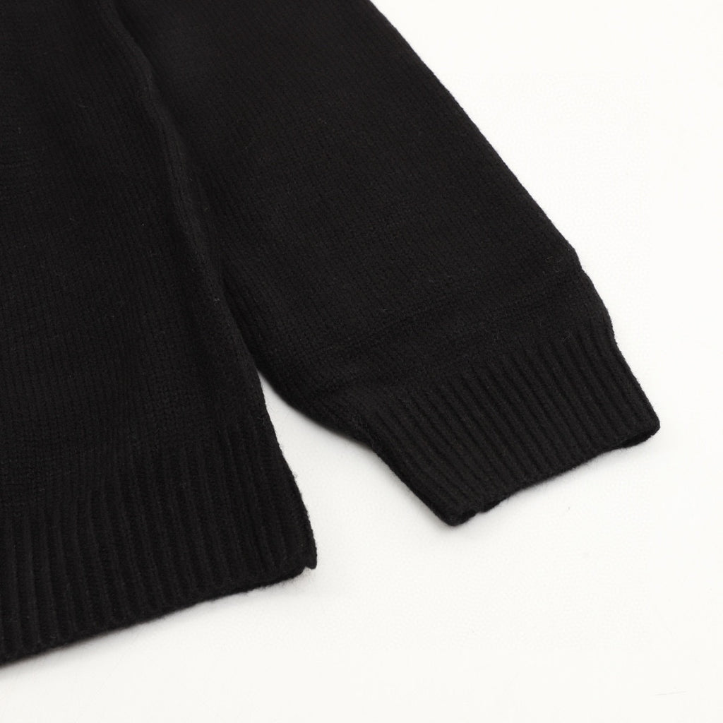 Celine Paris Back Chenille Appliqué Crew Neck Knit Sweater