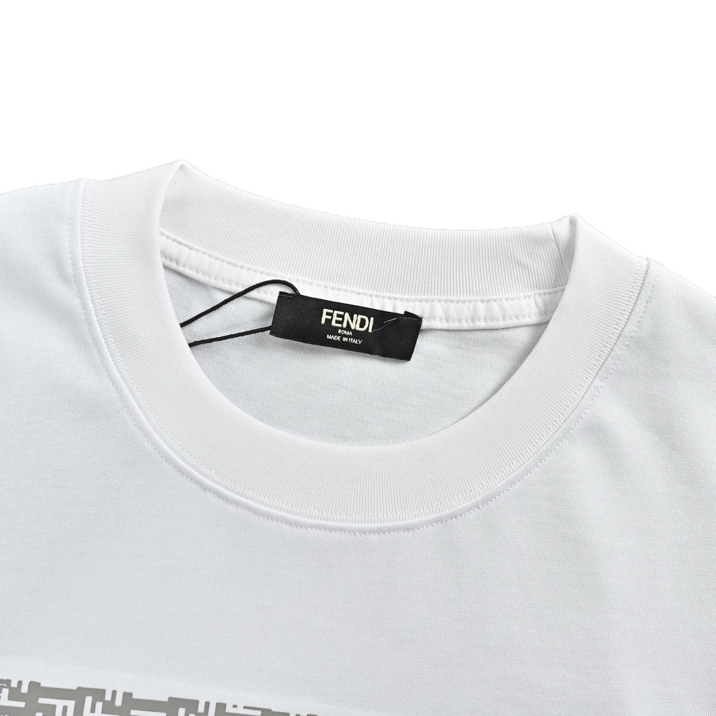 Fendi Monster Eyes FF Pattern Short-Sleeve T-Shirt in White