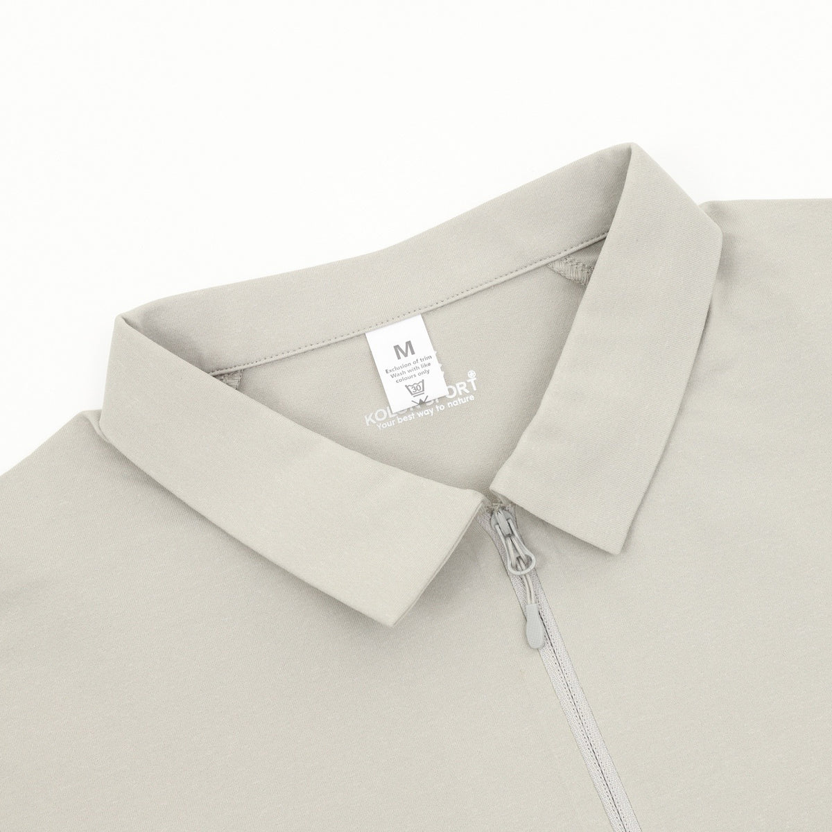 KOLON SPORT Women's & Men's Light Beige Long-Sleeve Half-Zip Polo