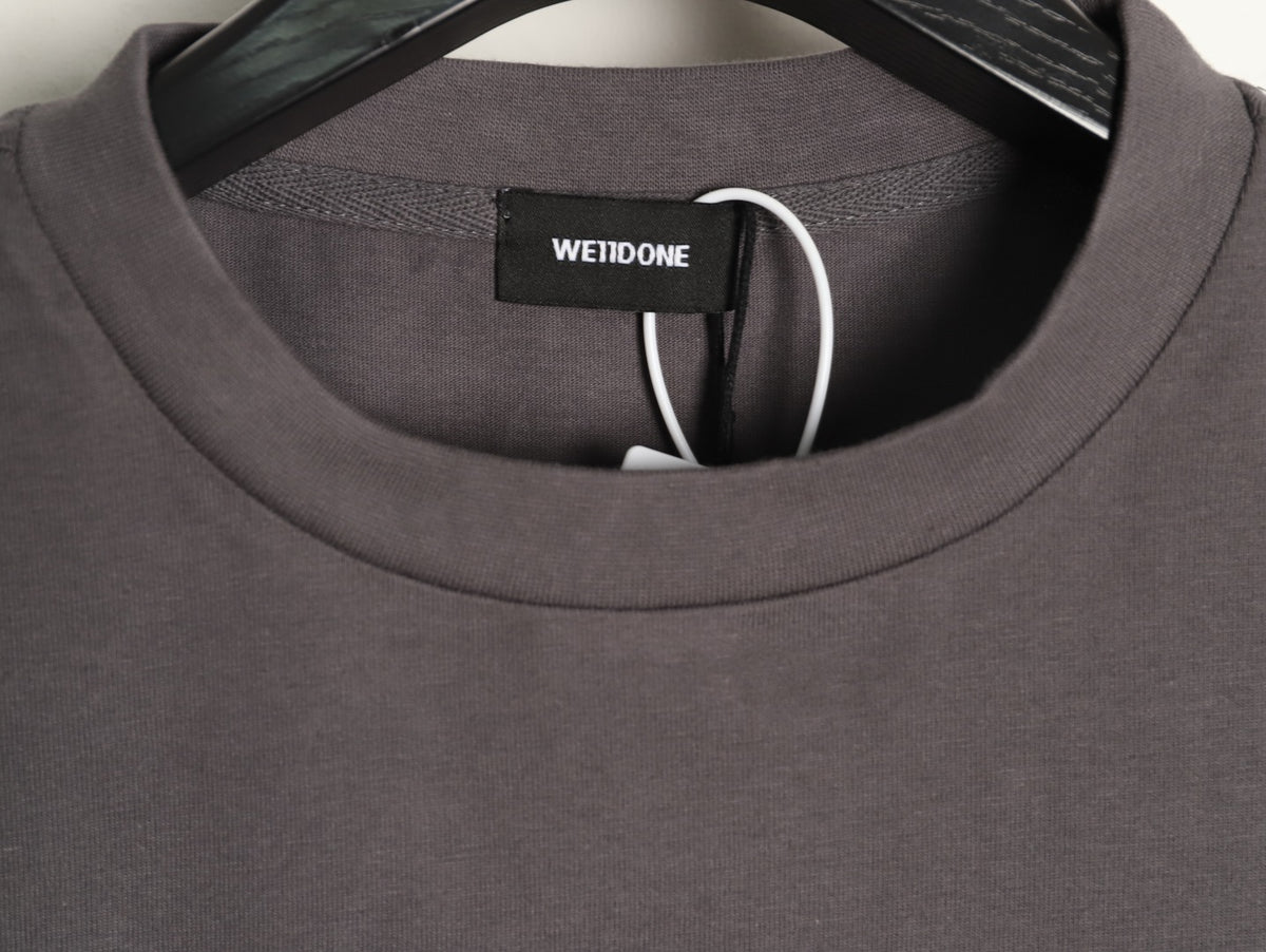 We11done Men's Grey Rhinestone Bear & Heart T-Shirt