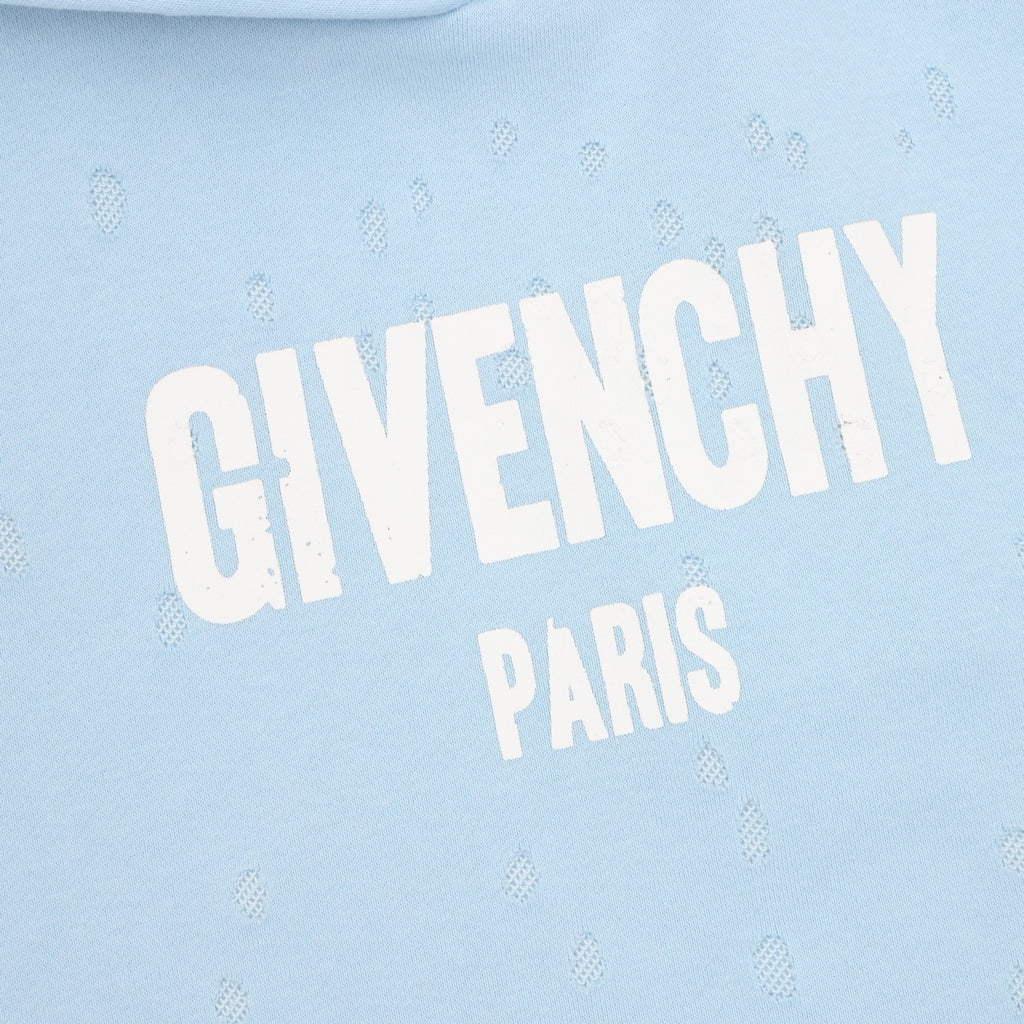 Givenchy Distressed Small Letter Print Hoodie