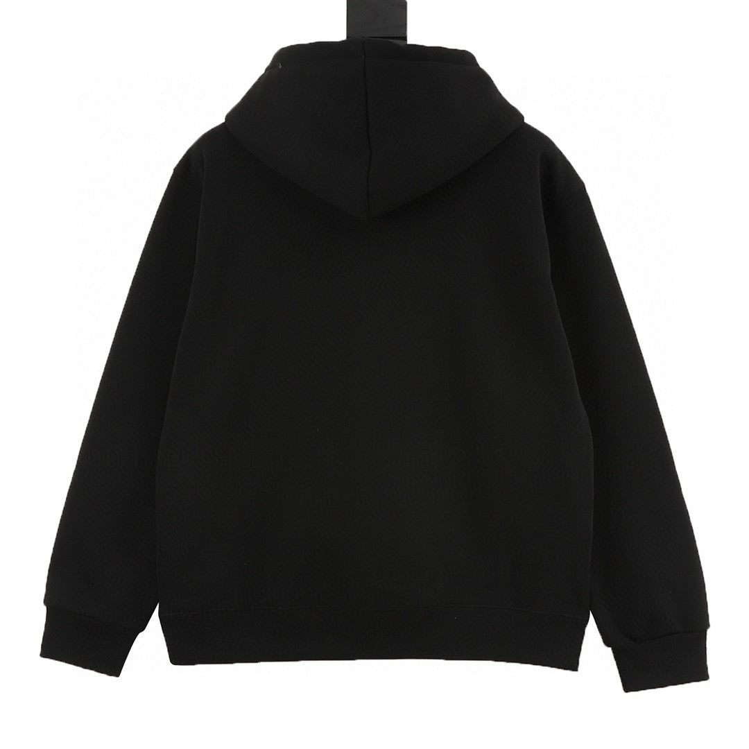 Prada Diagonal Oversized Logo Print Oversized Pullover Hoodie