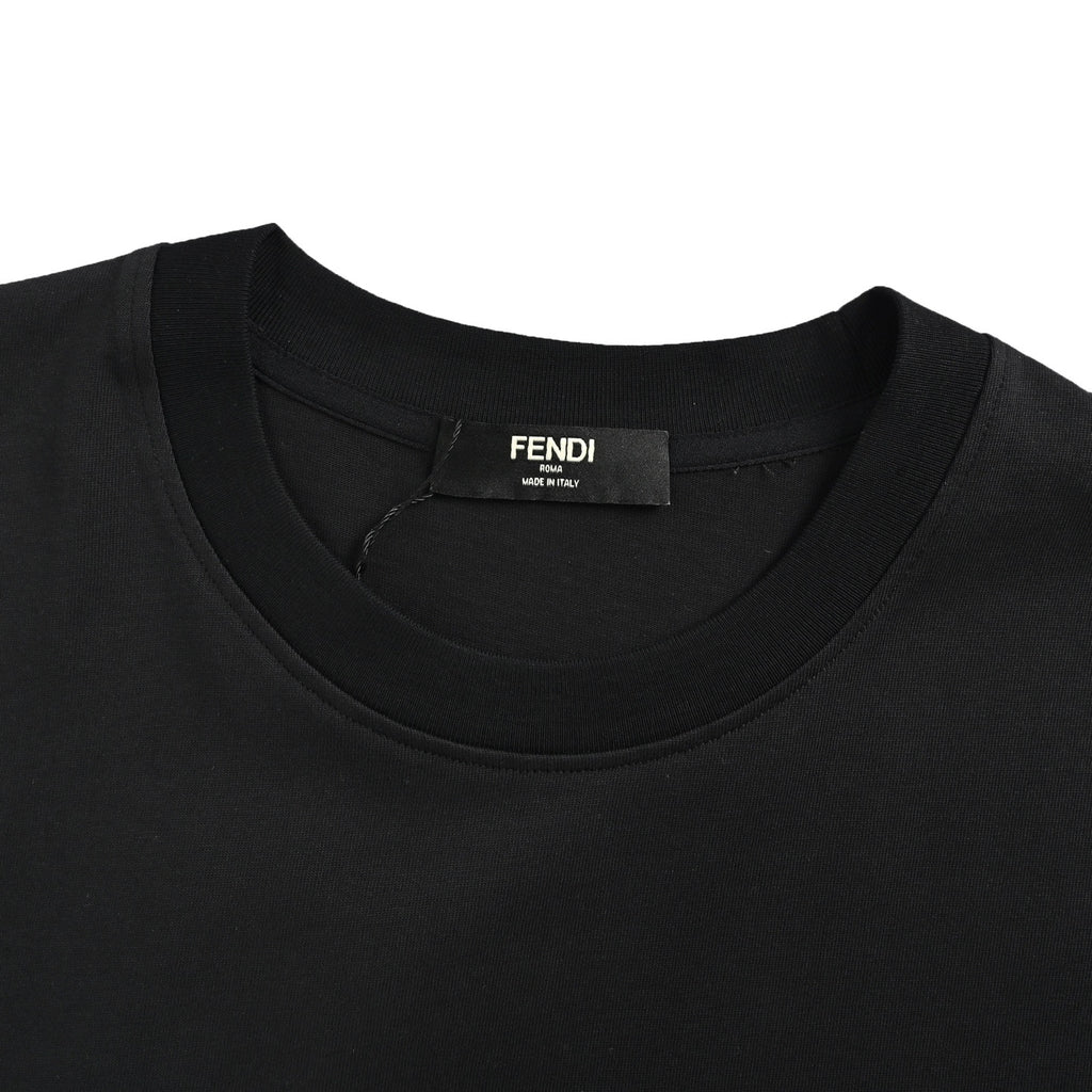 Fendi Black FF Patch Short-Sleeve T-Shirt