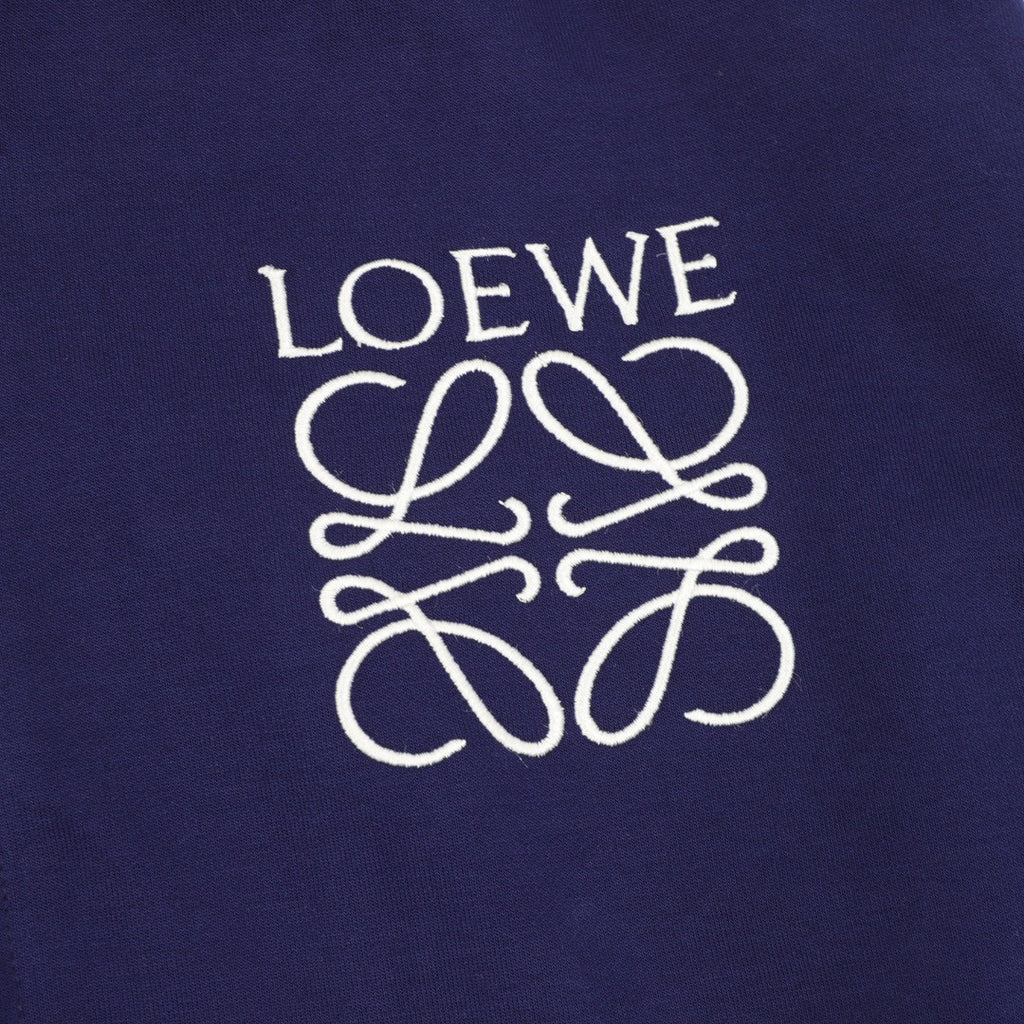 Loewe Anagram Logo Embroidered Contrast Sleeve Zip-Up Hoodie