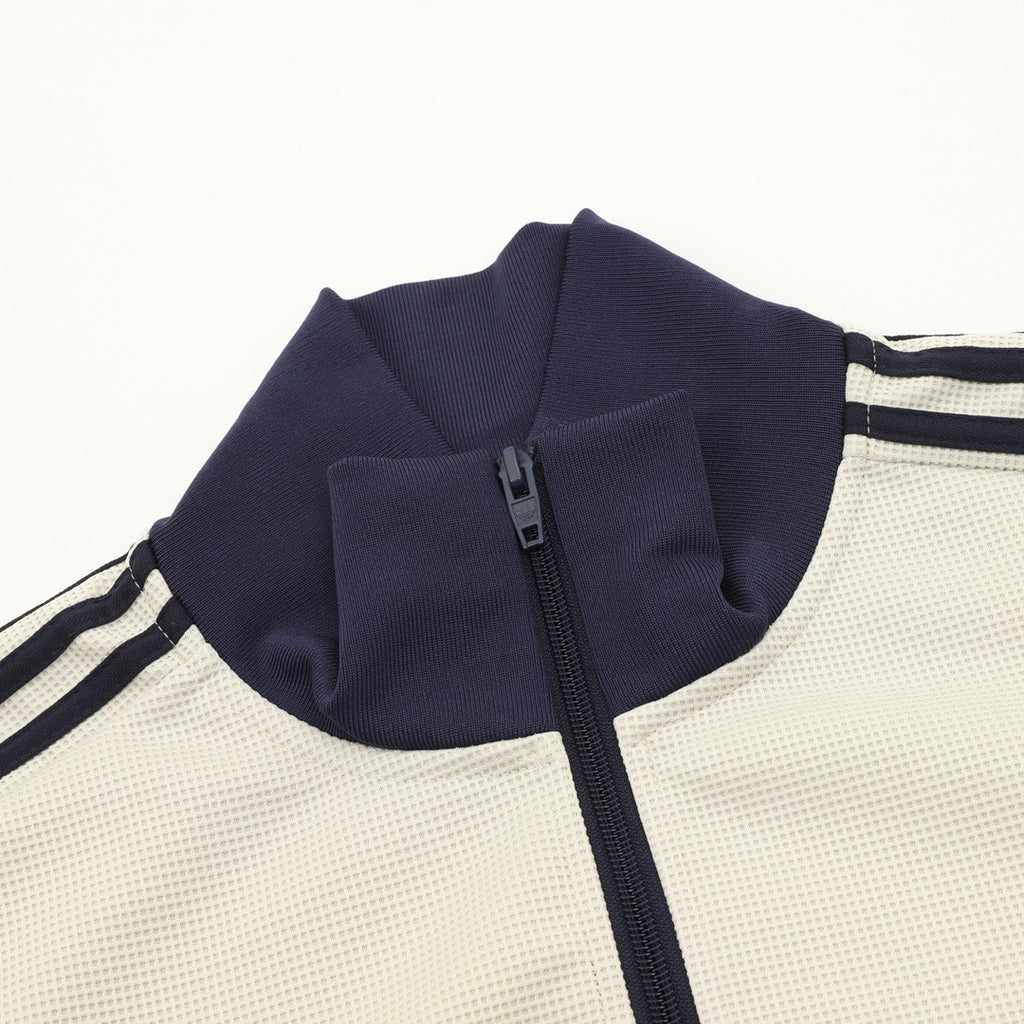 Adidas Originals American Retro Trefoil Track Jacket | Cream Burgundy Stripe Navy Trim