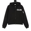 CELINE Women's & Men's Black Bubble Logo Zip-Up Hoodie