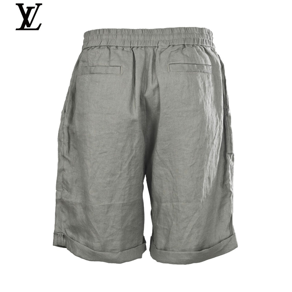 Louis Vuitton Men's Sage Green Linen Drawstring Shorts