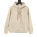 Loewe 25FW Leather Anagram Drawstring Logo Hoodie