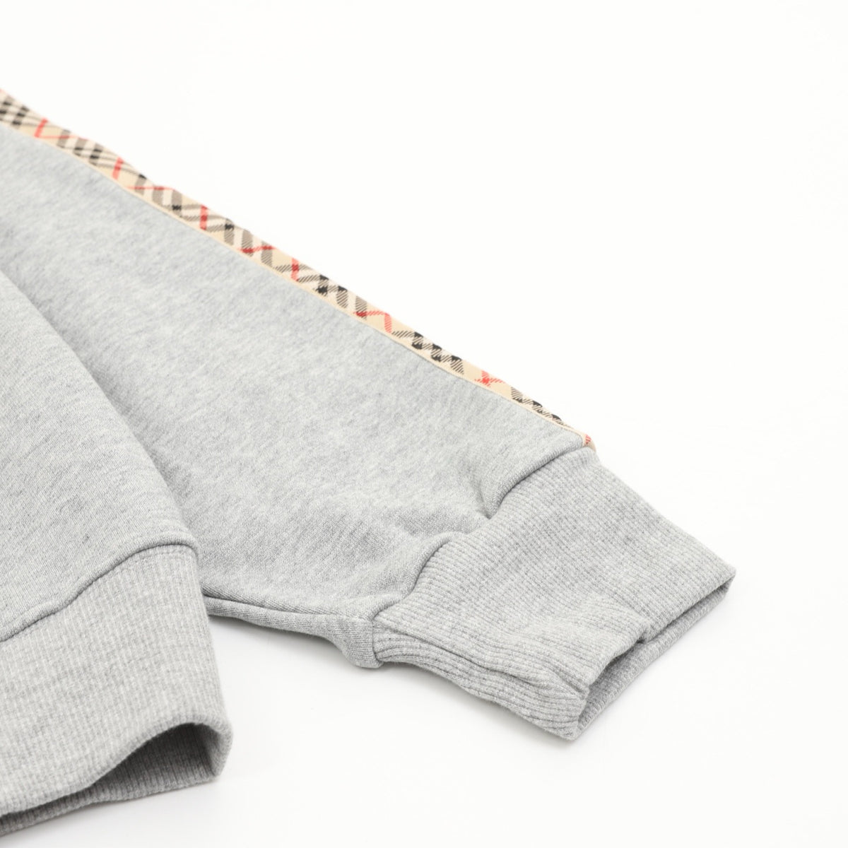 Burberry Women's & Men's Heather Grey Side Check Panel Zip-Up Hoodie