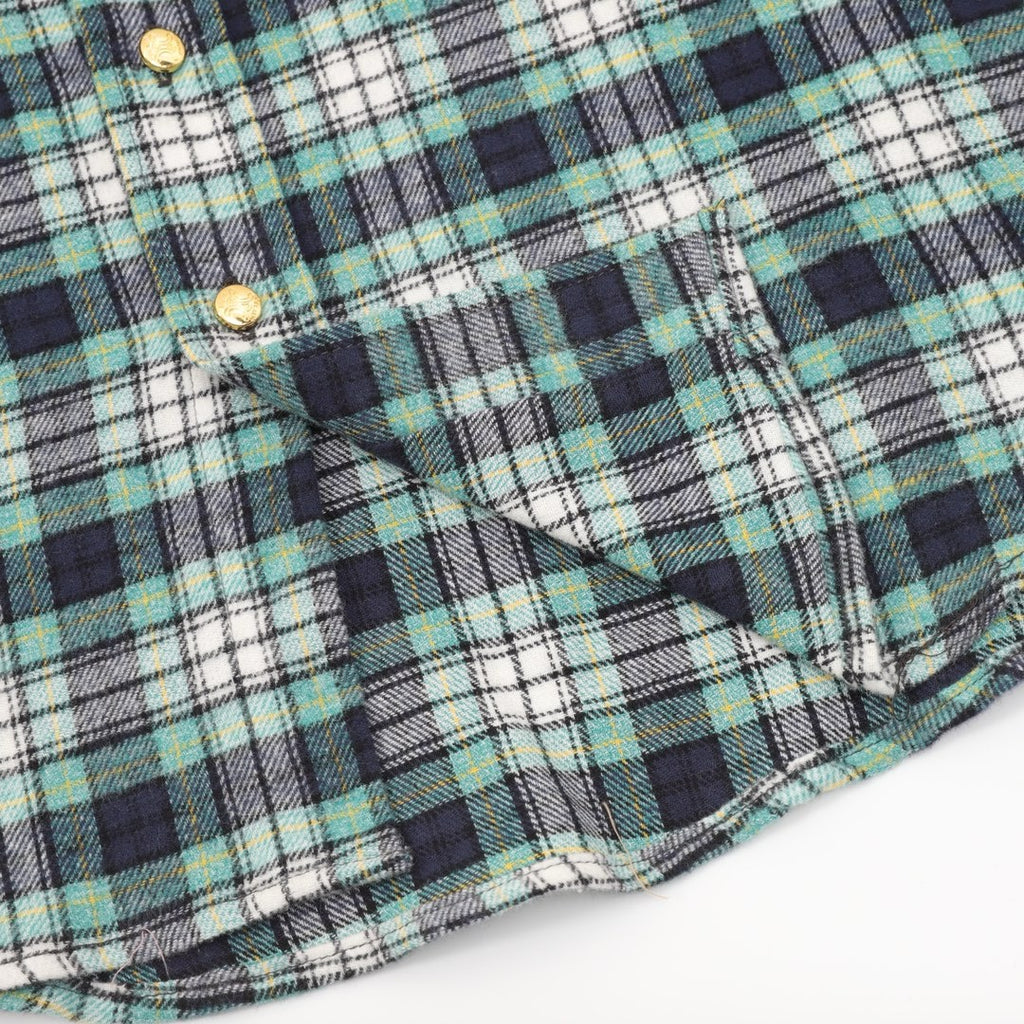 Celine Green Check Flannel Snap-Button Shirt