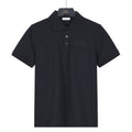 Dior Embossed Logo Short-Sleeve Polo Shirt in Black