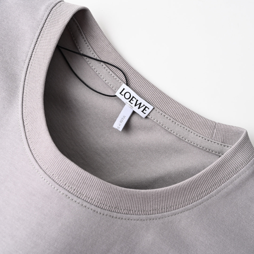 Loewe Grey Anagram Embroidered Short-Sleeve T-Shirt