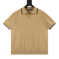 Loro Piana Women's Men's Camel Trim-Collar Short-Sleeve Knit Polo Shirt