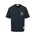 Thom Browne Men's Navy Dog & Tennis Racket Embroidered T-Shirt