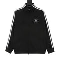 Adidas Women's & Men's Black 3-Stripes Full-Zip Track Jacket