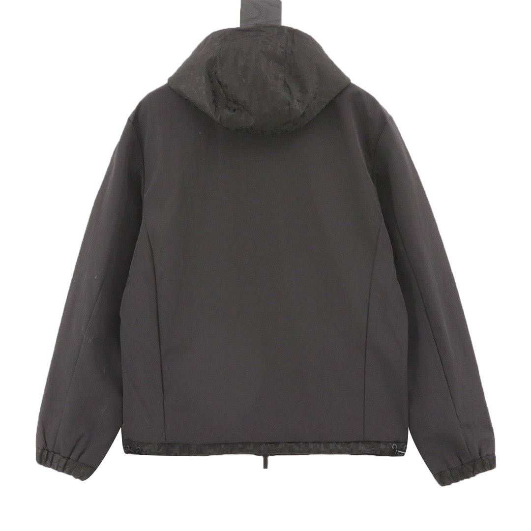 Dior Women's & Men's Black Technical Fabric Hooded Windbreaker