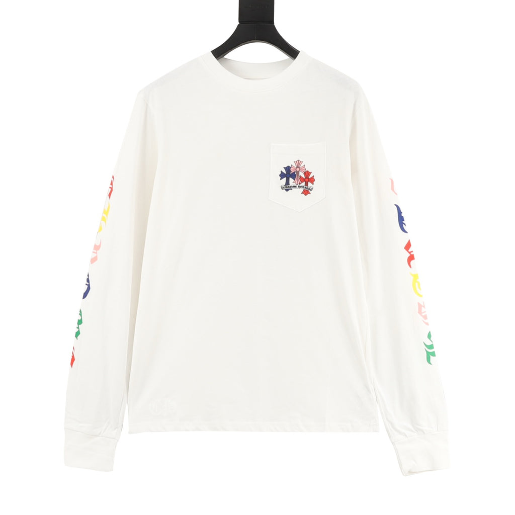 Chrome Hearts 25FW Colorful Cross Print Long Sleeve T-Shirt