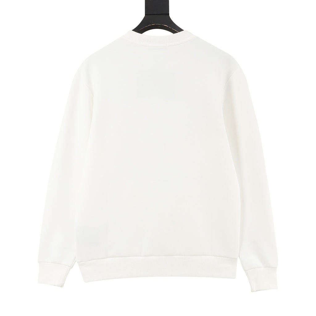 Prada Women's Men's White Triangle Logo Crewneck Sweatshirt