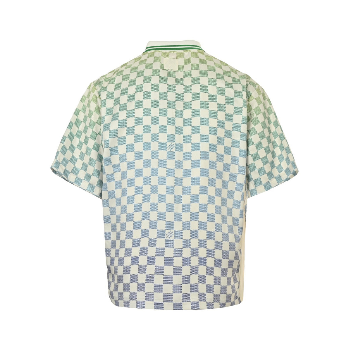 Louis Vuitton Gradient Checkerboard Print Short-Sleeve Shirt in White