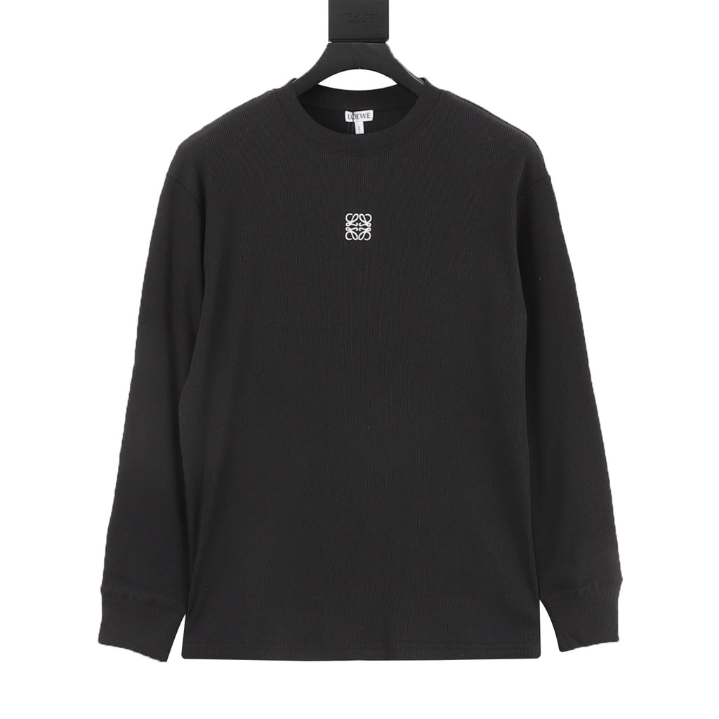 Loewe Anagram Embroidered Ribbed Long-Sleeve Top