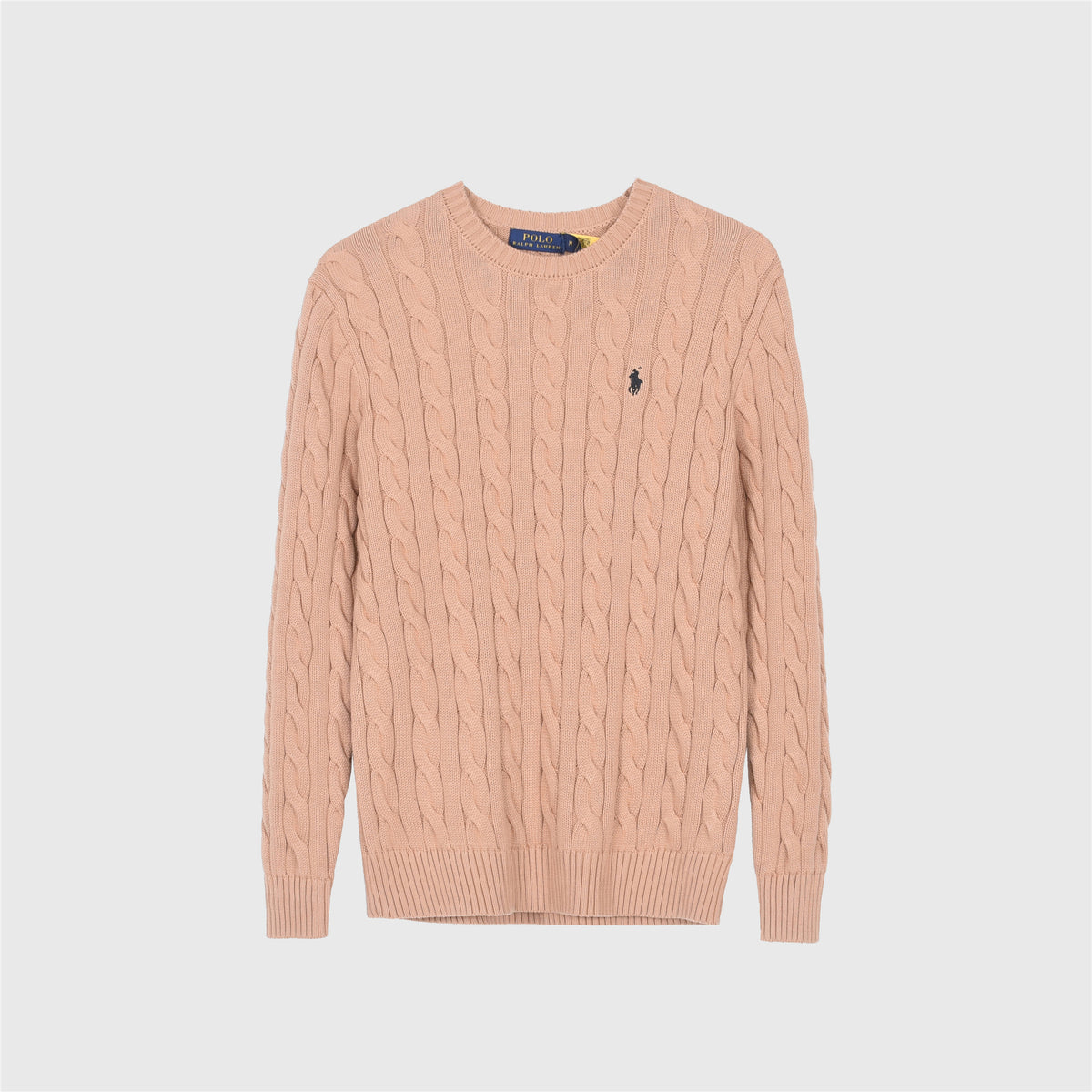 Polo Ralph Lauren Women's Men's Camel Cable Knit Crewneck Sweater