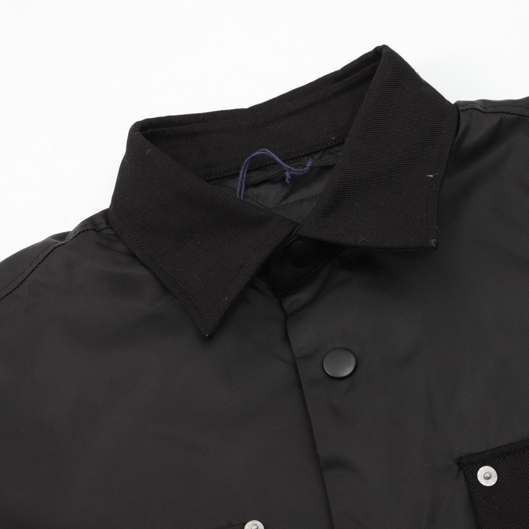 Prada Triangle Logo Dual-Texture Flap Pocket Stand Collar Snap Jacket
