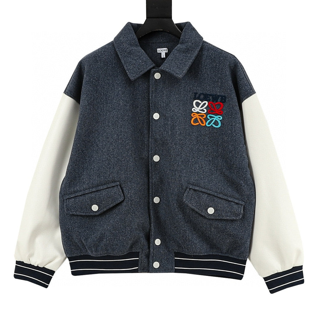 Loewe Four-Color Anagram Patchwork Varsity Jacket