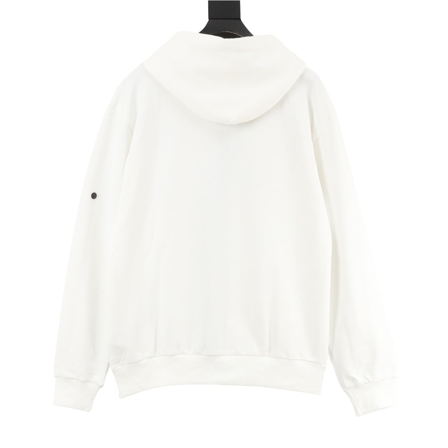 Stone Island Sleeve Patch Hooded Zip-Up Jacket | White Contrast Zip Casual Outerwear