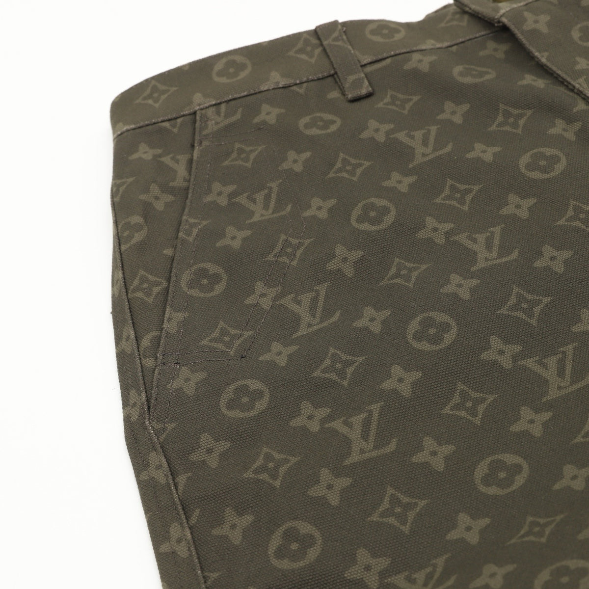 Louis Vuitton Women's & Men's Olive Monogram Wide-Leg Trousers