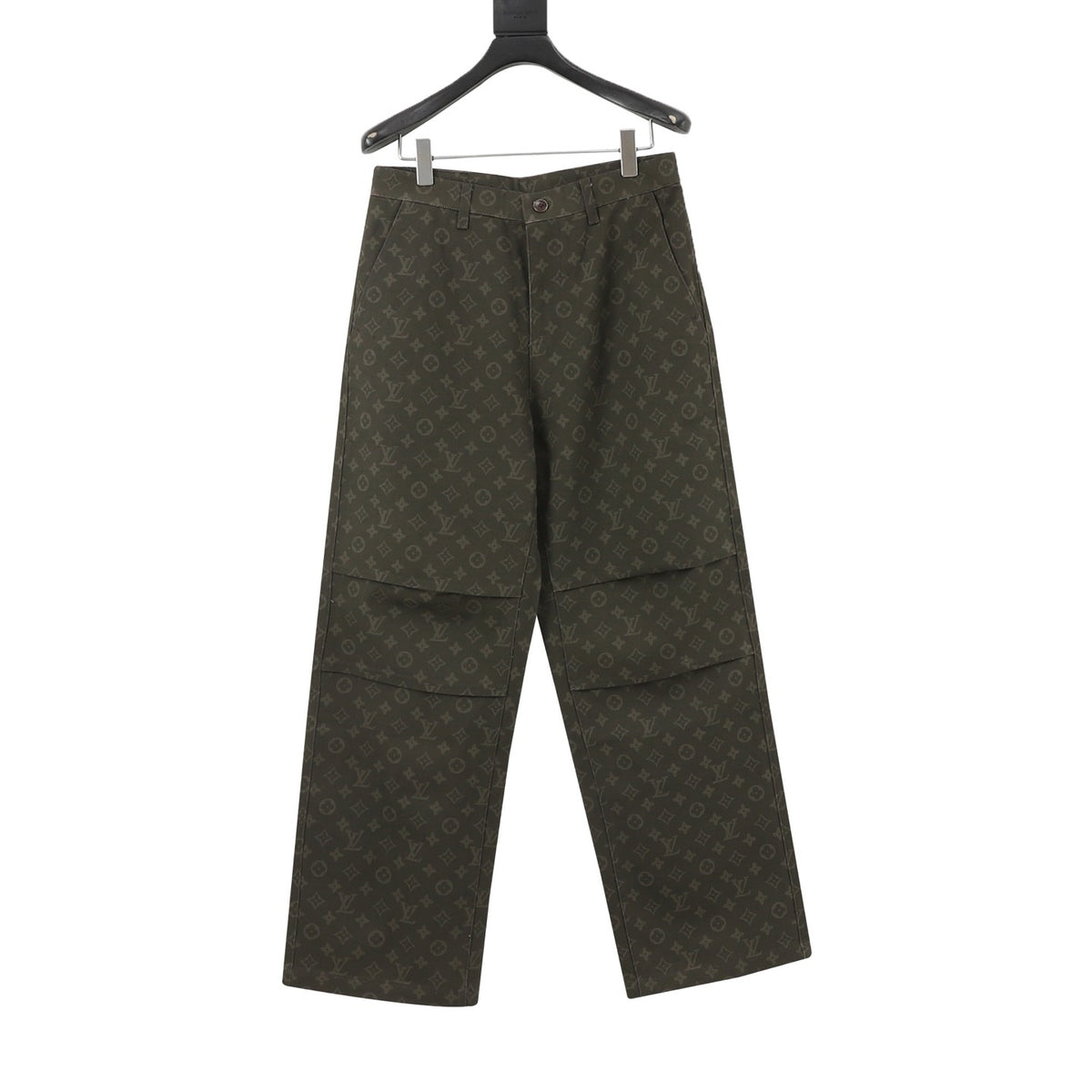 Louis Vuitton Women's & Men's Olive Monogram Wide-Leg Trousers