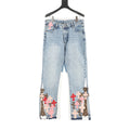 Chrome Hearts × Gallery Dept. Cross Patchwork Flare Jeans — Light Wash