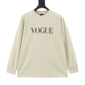VOGUE Women's Men's Cream Logo Long-Sleeve T-Shirt