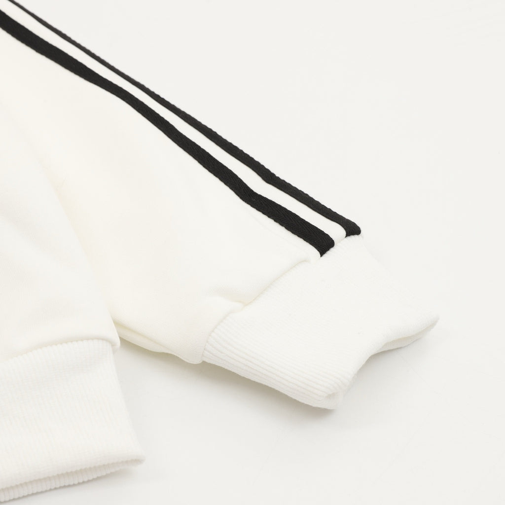 Adidas Women's & Men's Off-White Full-Zip Track Jacket with Black 3-Stripes