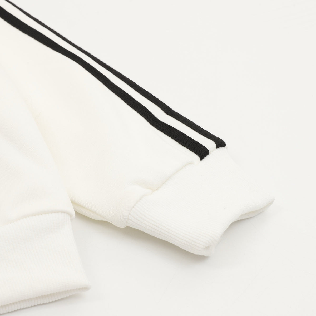 Adidas Women's & Men's Off-White Full-Zip Track Jacket with Black 3-Stripes
