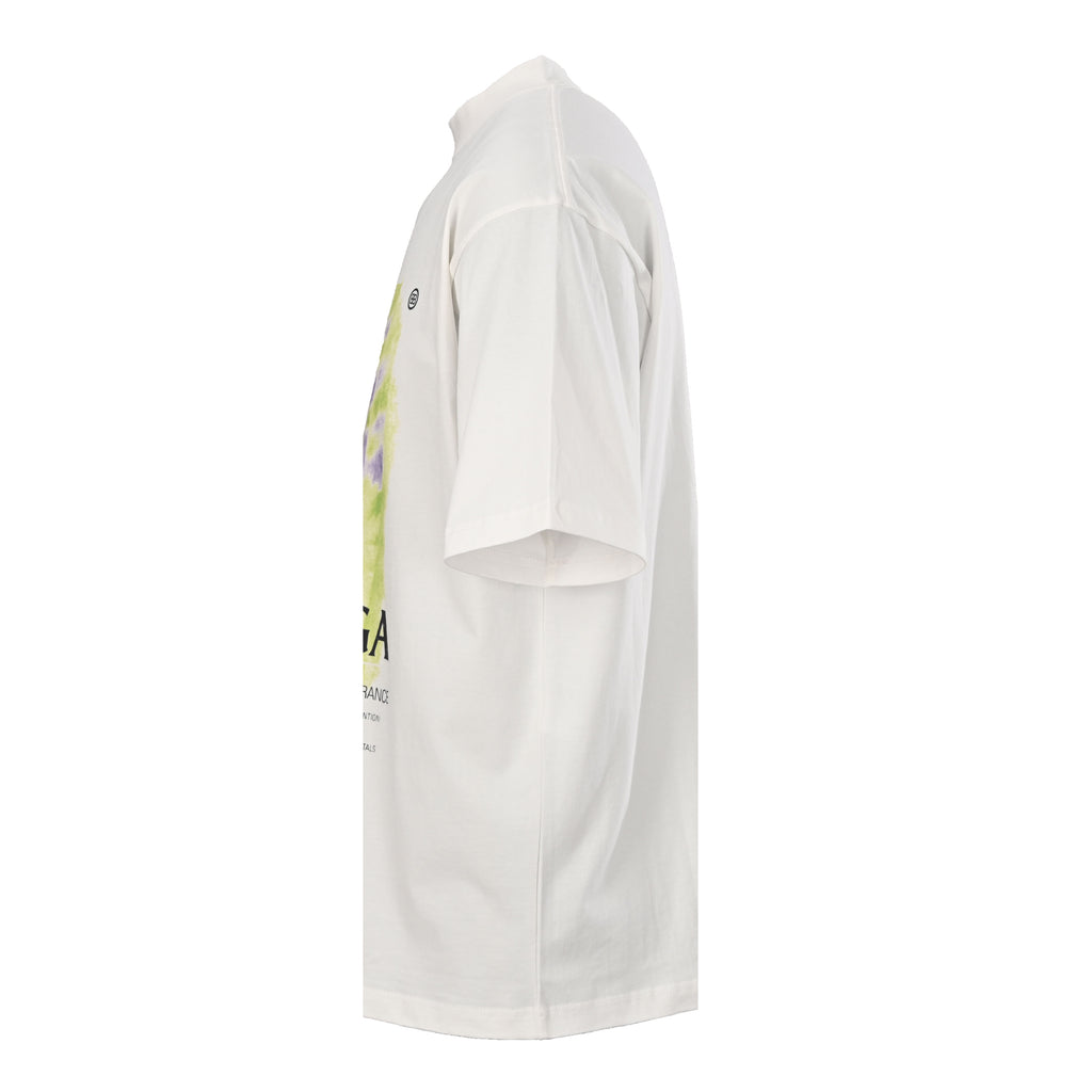Balenciaga Men's Off-White Tie-Dye Mock Neck T-Shirt