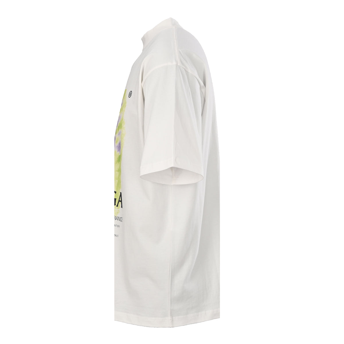 Balenciaga Men's Off-White Tie-Dye Mock Neck T-Shirt